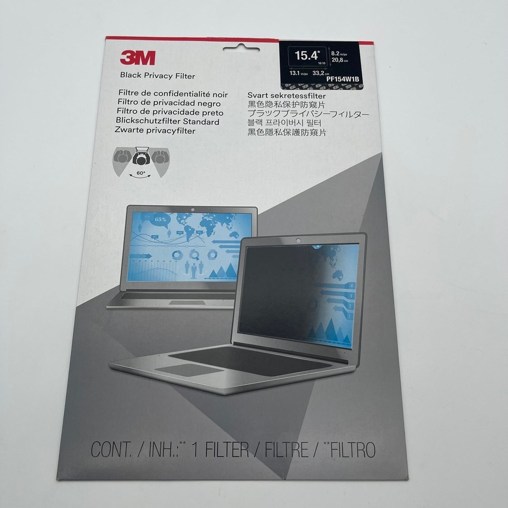 3M Black Privacy Filter for 15.4" Widescreen Laptop (16:10) PF154W1B